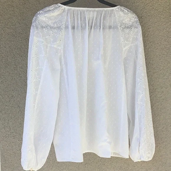 Velvet Eyelet Peasant Blouse - Picture 12 of 14